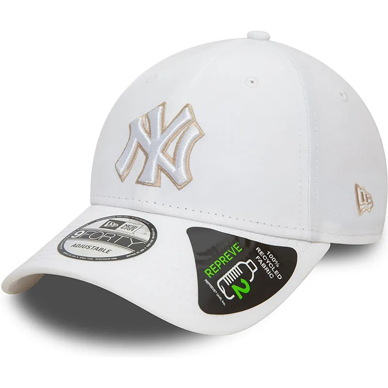 weisse-verstellbare-curved-cap-9forty-repreve-outline-der-new-york-yankees-mlb-von-new-era
