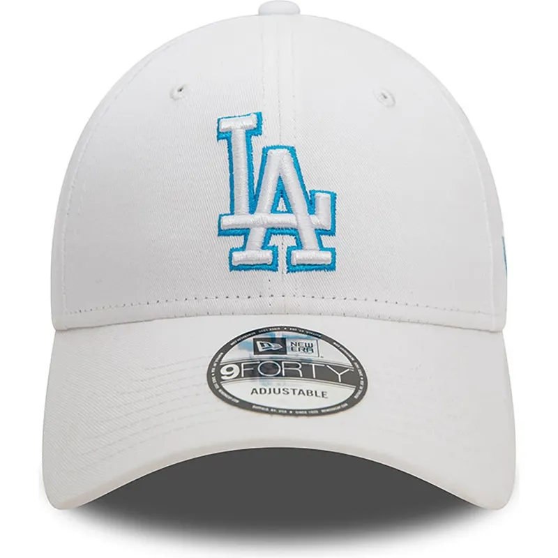 mutzen-gebogen-weiss-verstellbares-band-9forty-team-outline-der-los-angeles-dodgers-mlb-von-new-era