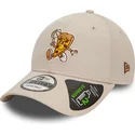 casquette-courbee-beige-ajustable-9forty-repreve-basketball-pizza-new-era