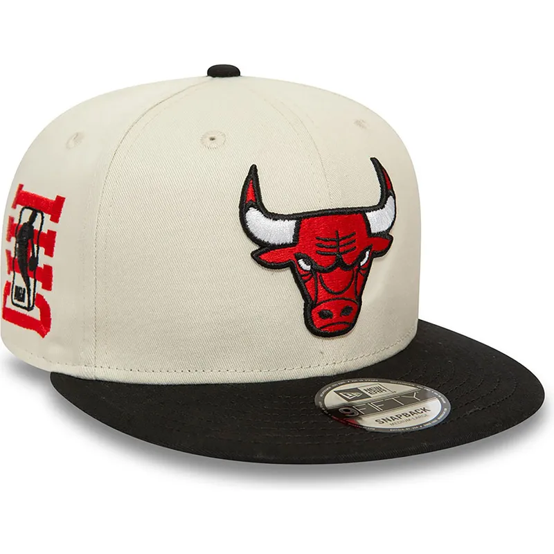beige-und-schwarze-flache-snapback-kappe-9fifty-logo-der-chicago-bulls-nba-von-new-era
