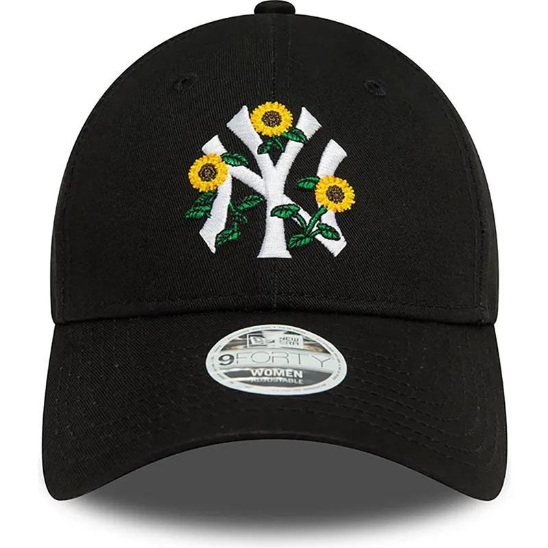 mutzen-gebogen-schwarz-verstellbares-band-9forty-floral-der-new-york-yankees-mlb-von-new-era