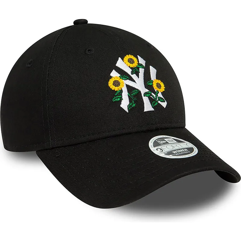 mutzen-gebogen-schwarz-verstellbares-band-9forty-floral-der-new-york-yankees-mlb-von-new-era
