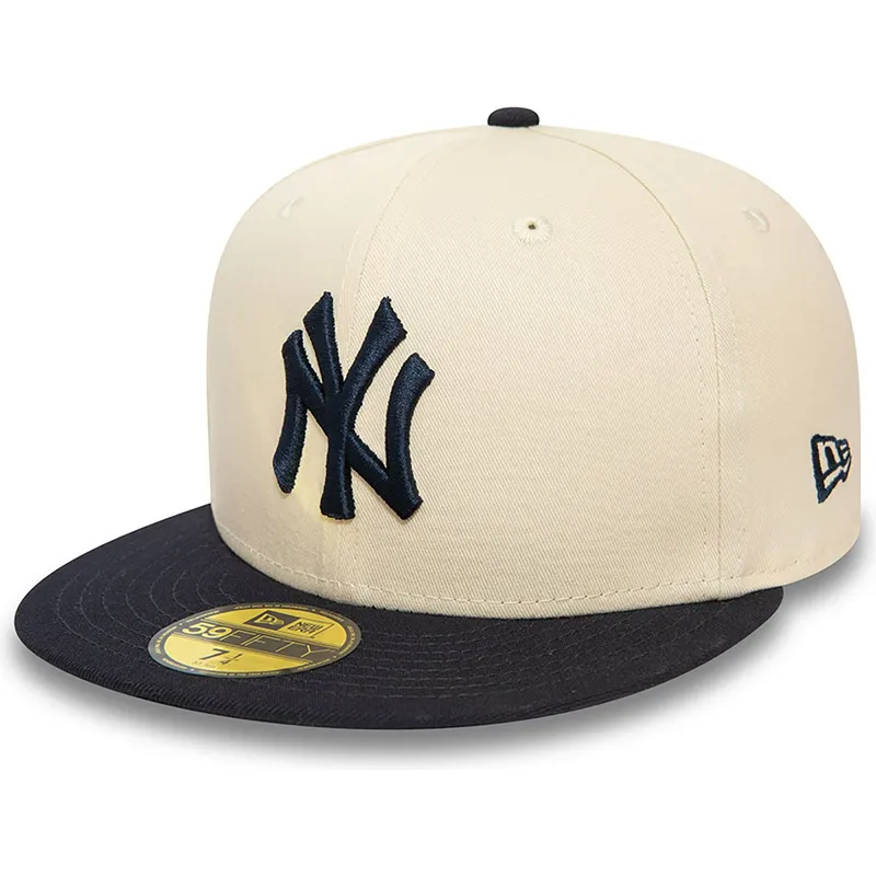 Gorra plana beige y azul marino ajustada 59FIFTY Team Colour de New York  Yankees MLB de New Era