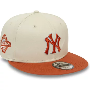 Casquette plate beige et marron snapback 9FIFTY Patch New York Yankees MLB New Era