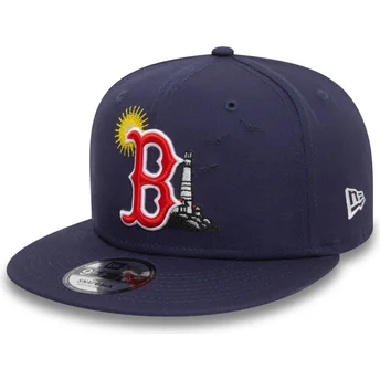 Boston Red Sox MLB New Era 9FIFTY Summer Icon marinblå snapback flat keps