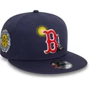 casquette-plate-bleue-marine-snapback-9fifty-summer-icon-boston-red-sox-mlb-new-era