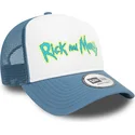 weisse-und-blaue-a-frame-trucker-kappe-mit-rick-und-morty-charakter-von-new-era