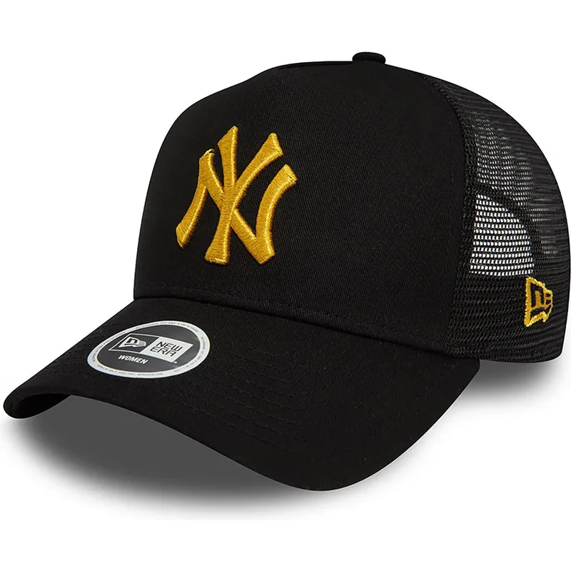 mutzen-gebogen-schwarz-snapback-a-frame-metallic-der-new-york-yankees-mlb-von-new-era
