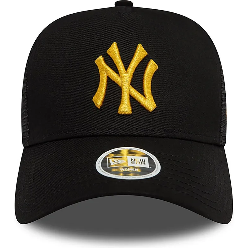 mutzen-gebogen-schwarz-snapback-a-frame-metallic-der-new-york-yankees-mlb-von-new-era