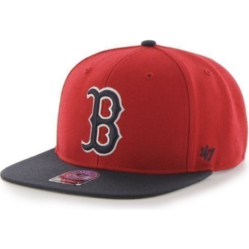 47-brand-flat-brim-boston-red-sox-mlb-sure-shot-snapback-cap-rot
