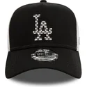cappellino-trucker-nero-e-bianco-a-frame-seasonal-infill-dei-los-angeles-dodgers-mlb-di-new-era