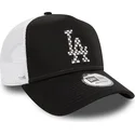 cappellino-trucker-nero-e-bianco-a-frame-seasonal-infill-dei-los-angeles-dodgers-mlb-di-new-era