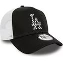 new-era-a-frame-seasonal-infill-los-angeles-dodgers-mlb-black-and-white-trucker-hat