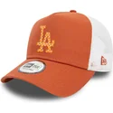 braun-weisse-trucker-kappe-a-frame-seasonal-infill-der-los-angeles-dodgers-mlb-von-new-era