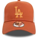 braun-weisse-trucker-kappe-a-frame-seasonal-infill-der-los-angeles-dodgers-mlb-von-new-era