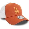 braun-weisse-trucker-kappe-a-frame-seasonal-infill-der-los-angeles-dodgers-mlb-von-new-era