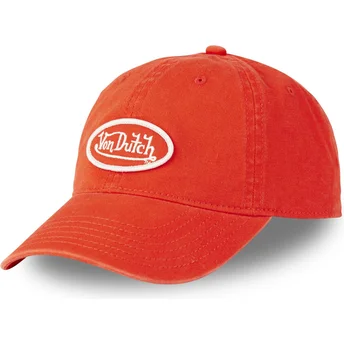 Justerbar orange böjd keps LOG ORA från Von Dutch