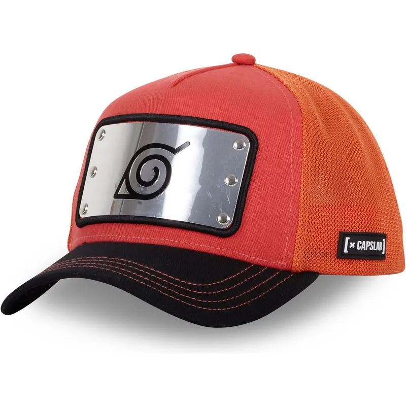 konoha-nme-naruto-rote-und-orangefarbene-trucker-kappe-von-capslab