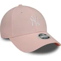 rosa-justerbar-kurvkeps-for-kvinnor-9forty-linen-new-york-yankees-mlb-fran-new-era