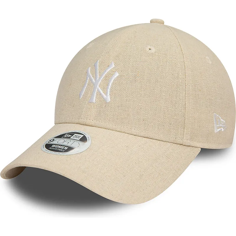 gorra-curva-beige-ajustable-para-mujer-9forty-linen-de-new-york-yankees-mlb-de-new-era