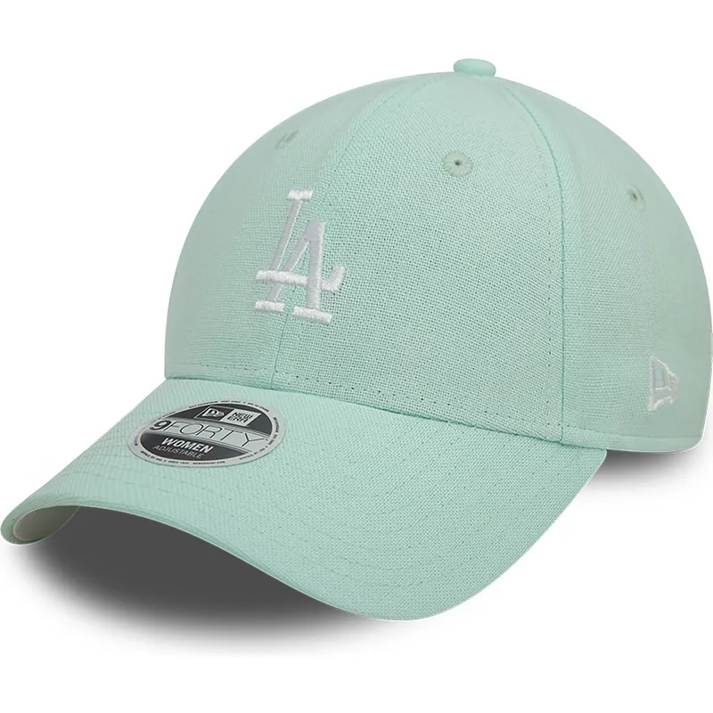 cappellino-con-visiera-curva-verde-regolabile-da-donna-9forty-linen-dei-los-angeles-dodgers-mlb-di-new-era
