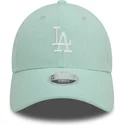 verstellbare-grune-damen-kappe-9forty-linen-der-los-angeles-dodgers-mlb-von-new-era