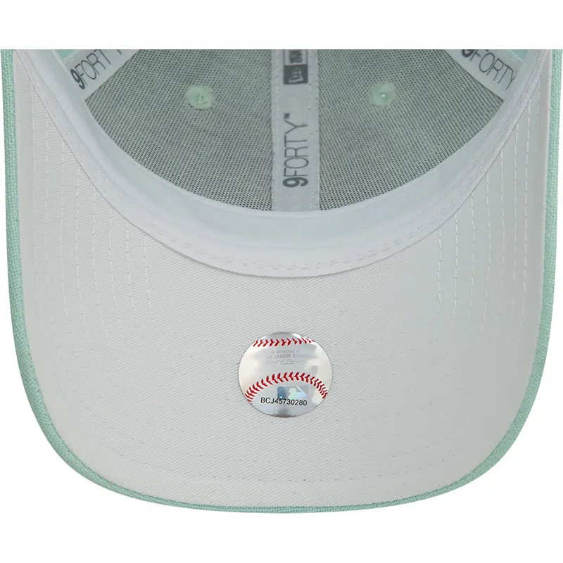 zielona-regulowana-czapka-z-zakrzywionym-daszkiem-dla-kobiet-9forty-linen-los-angeles-dodgers-mlb-new-era