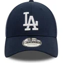 marineblaue-verstellbare-curved-cap-9forty-linen-der-los-angeles-dodgers-mlb-von-new-era