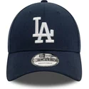 new-era-curved-brim-9forty-linen-los-angeles-dodgers-mlb-navy-blue-adjustable-cap
