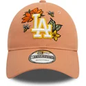 mutzen-gebogen-braun-verstellbares-band-9twenty-floral-der-los-angeles-dodgers-mlb-von-new-era