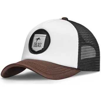 Trucker-Cap weiß, schwarz und braun Classic von Oblack