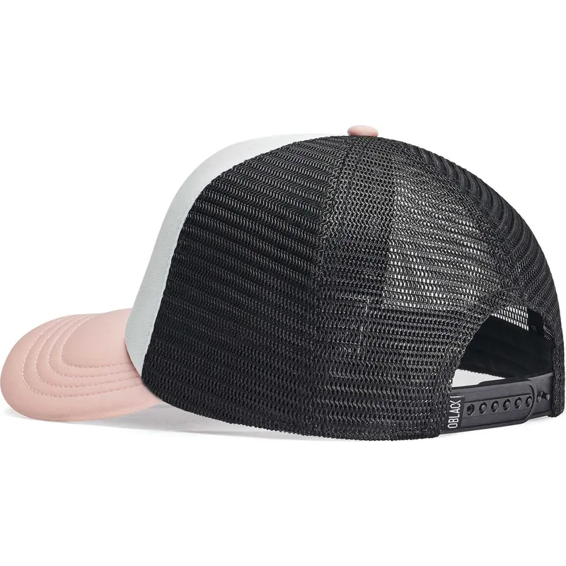 cappellino-trucker-bianco-nero-e-rosa-classic-di-oblack