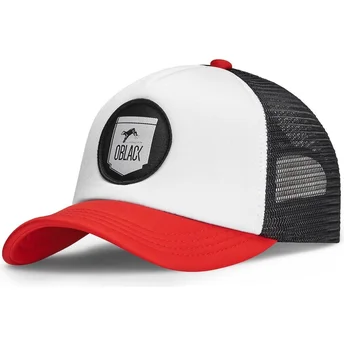 Biała, czarna i czerwona czapka trucker Classic od Oblack
