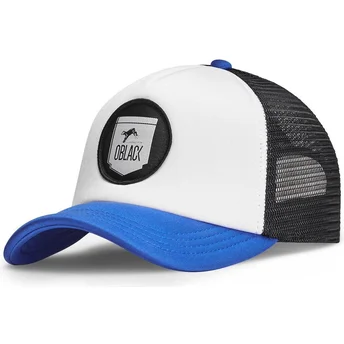 Biała, czarna i niebieska czapka trucker Classic od Oblack