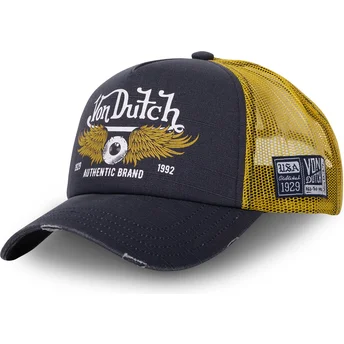 Cappellino trucker grigio e giallo CREW14 di Von Dutch