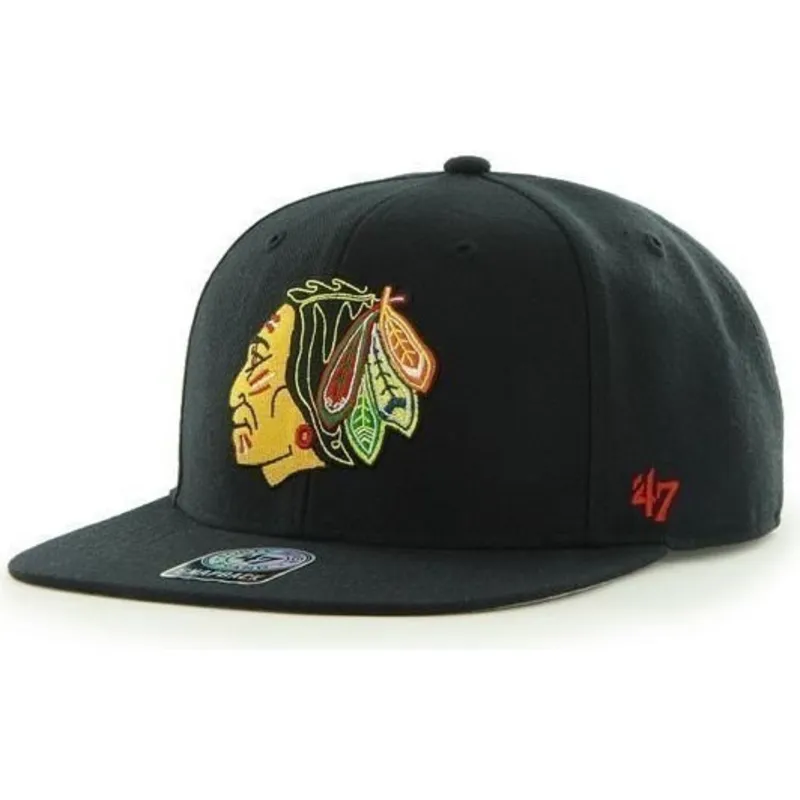 mutzen-flach-schwarz-snapback-der-chicago-blackhawks-nhl-von-47-brand mutzen-flach-schwarz-snapback-der-chicago-blackhawks-nhl-von-47-brand
