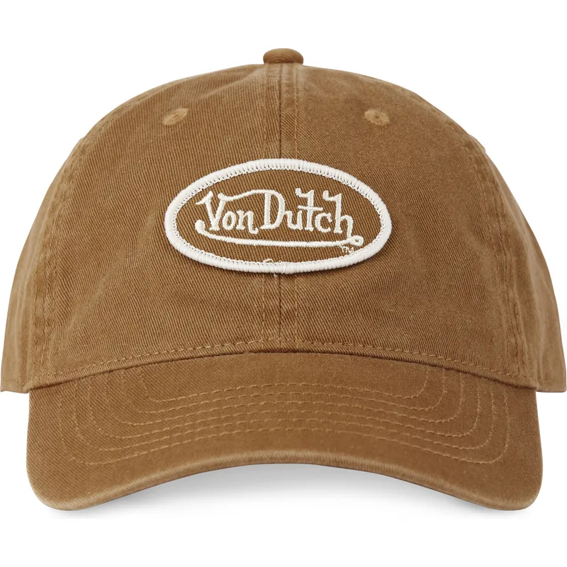 cappellino-marrone-regolabile-con-visiera-curva-log-arg-di-von-dutch