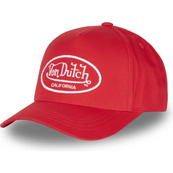 Von Dutch Curved Brim LOF C6 Red Adjustable Cap