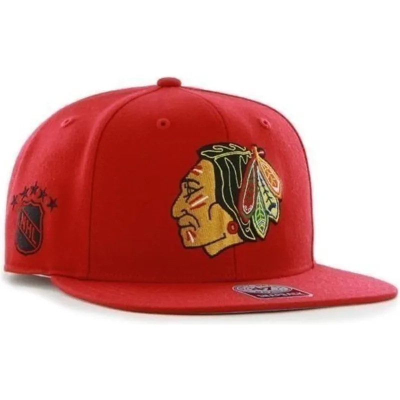 mutzen-flach-rot-snapback-der-chicago-blackhawks-nhl-von-47-brand mutzen-flach-rot-snapback-der-chicago-blackhawks-nhl-von-47-brand