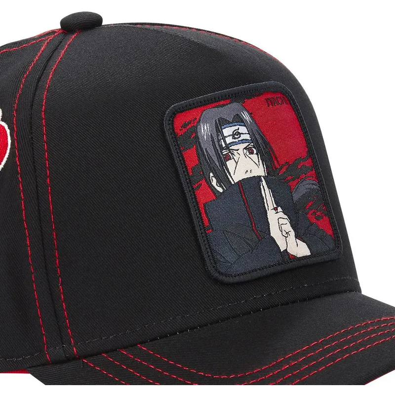 mutzen-gebogen-schwarz-snapback-fur-kinder-itachi-uchiha-naruto-von-capslab