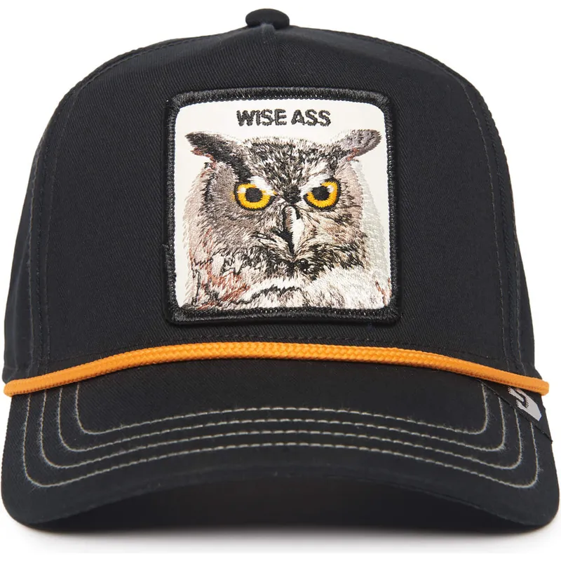 cappellino-visiera-curva-nero-snapback-gufo-wise-owl-100-the-farm-all-over-canvas-di-goorin-bros