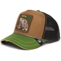 gorra-da-camionista-marrone-nera-e-verde-rana-battle-rash-zits-e-pimple-insert-coin-vol2-the-farm-di-goorin-bros