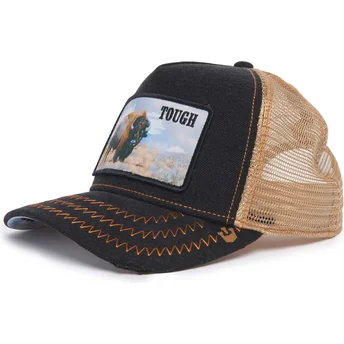 Καπέλο trucker μαύρο και μπεζ βούβαλος Tough Model No....