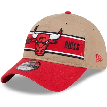 Cappellino curvo marrone e rosso regolabile 9TWENTY Draft 2024 dei Chicago Bulls NBA di New Era