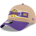 gorra-curva-marron-y-violeta-ajustable-9twenty-draft-2024-de-los-angeles-lakers-nba-de-new-era