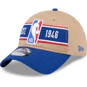 gorra-curva-marron-y-azul-ajustable-9twenty-draft-2024-de-nba-de-new-era