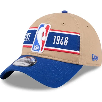 Cappellino curvo marrone e blu regolabile 9TWENTY Draft 2024 NBA di New Era