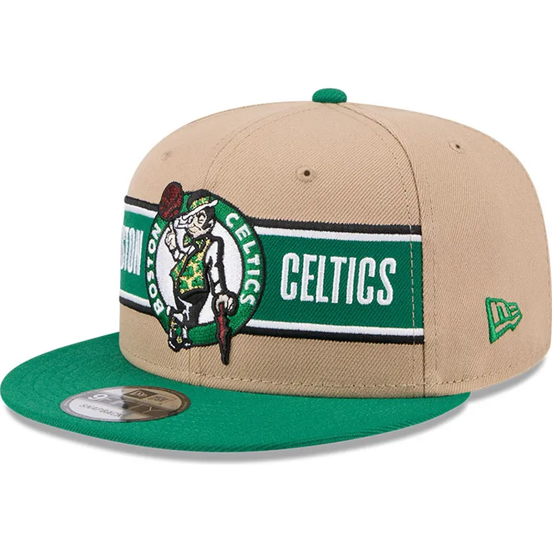 braune-und-grune-flache-snapback-kappe-9fifty-draft-2024-von-boston-celtics-nba-von-new-era