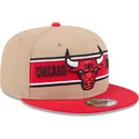 cappello-piatto-marrone-e-rosso-snapback-9fifty-draft-2024-di-chicago-bulls-nba-di-new-era