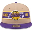 cappello-snapback-9fifty-draft-2024-dei-los-angeles-lakers-nba-di-new-era-marrone-e-viola